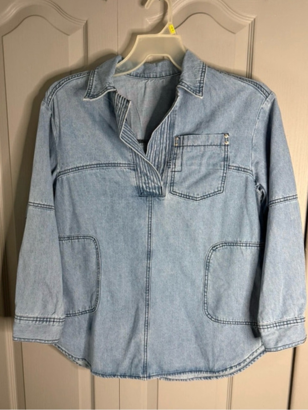 Light Wash Denim Shirt - Classic Blue
